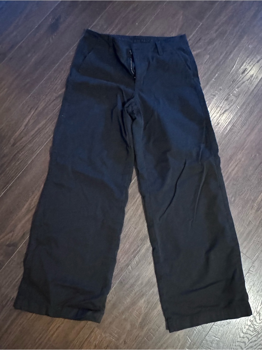 American Eagle Outfitters Black Wide-Leg Chino Pants